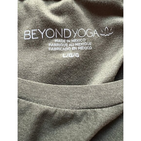 Beyond Yoga army green athleisure long slv top L soft silky comfy lightweight - Picture 4 of 7